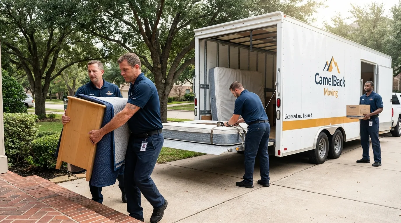 Crew loading residential truck for cross-state move from Clay, KY